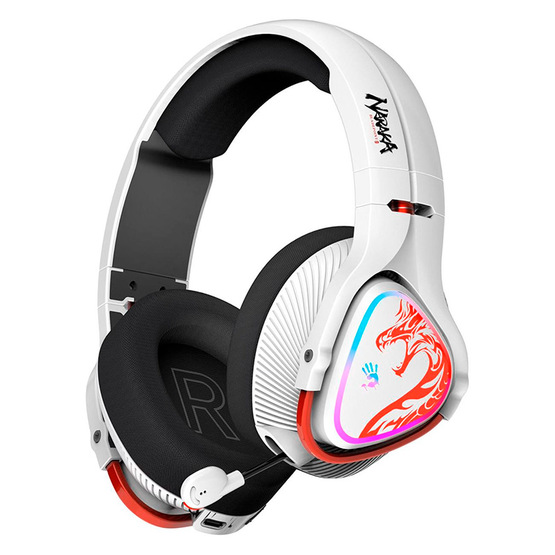 Геймърски светещи слушалки A4TECH BLOODY MR720 NARAKA, RGB, BLUETOOTH и USB бели